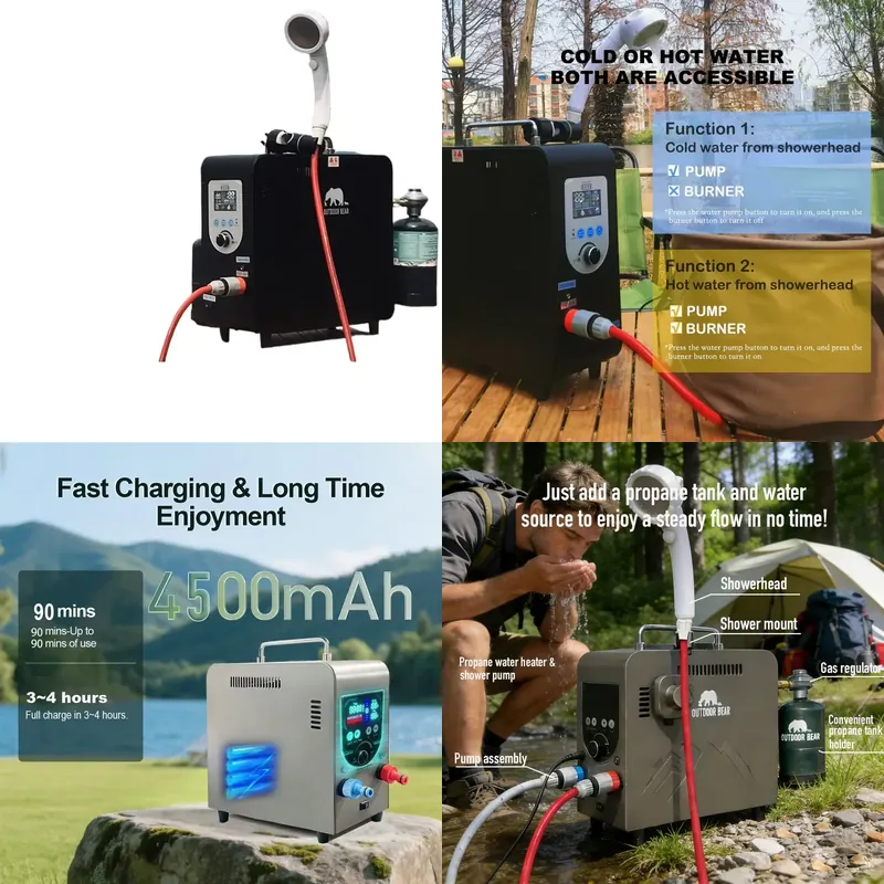 Outdoor Camping Water Heater - Outdoor Camping Heating Portable Shower Wholesale