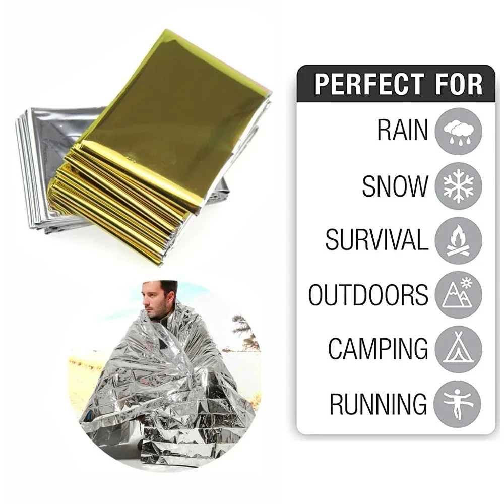 Emergency Mylar Blanket - 5Pcs Emergency Thermal Blanket Folding Waterproof
