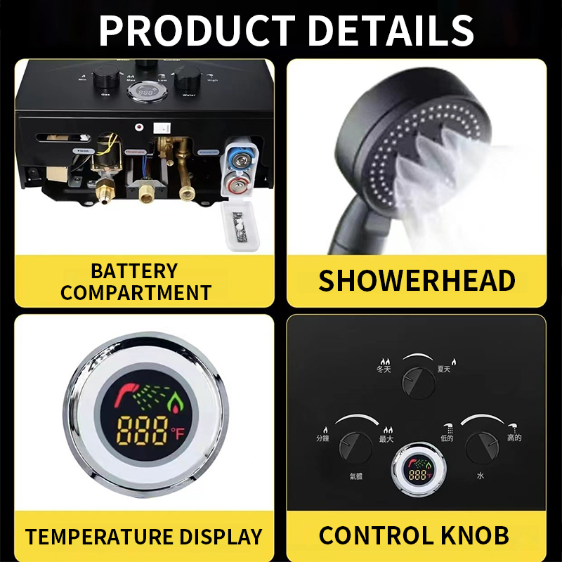 16L/18L/20L Instant-Heat Gas W - Outdoor Camping Water Heater recension och pris