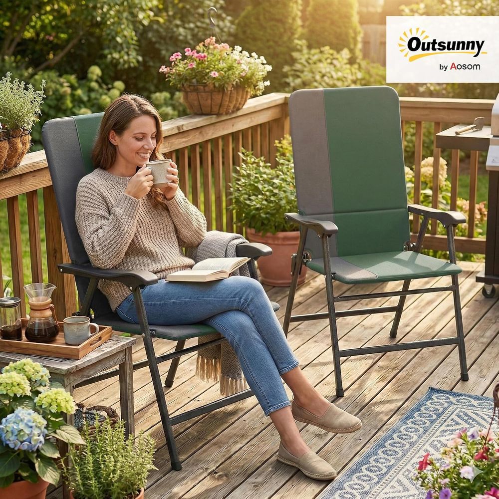 Padded High Back Armrests Outd - Outdoor Camping High Chair recension och pris