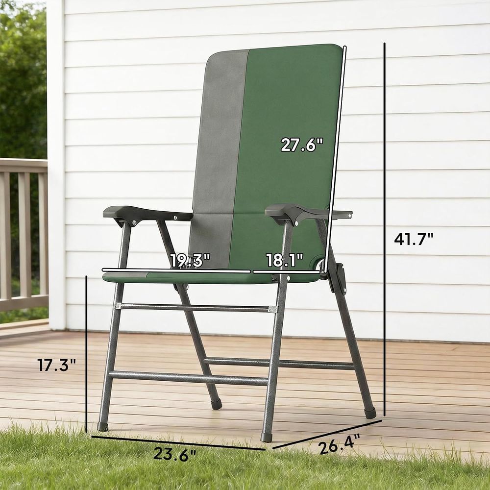 Padded High Back Armrests Outd - Outdoor Camping High Chair recension och pris