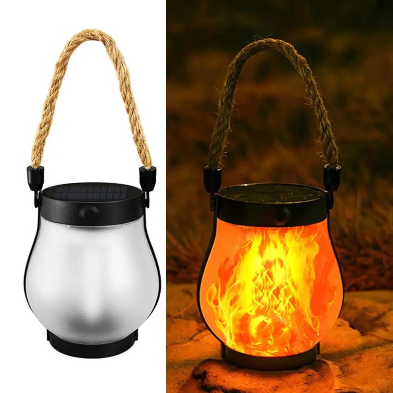 Solar Flame Lamp USB Rechargea - Camping Solar Lantern recension och pris