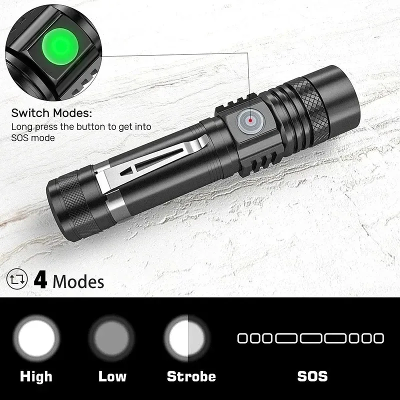 T6 LED Rechargeable Flashlight - Outdoor Camping Adventures recension och pris