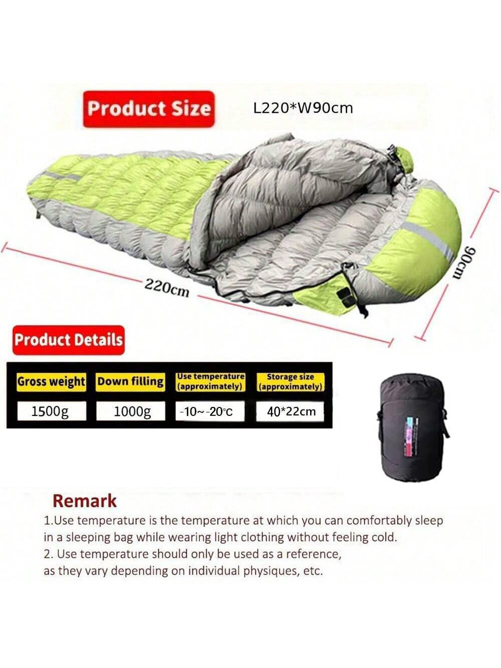 Outdoor Camping, Mummy Sleepin - Ultralight Sleeping Bag recension och pris