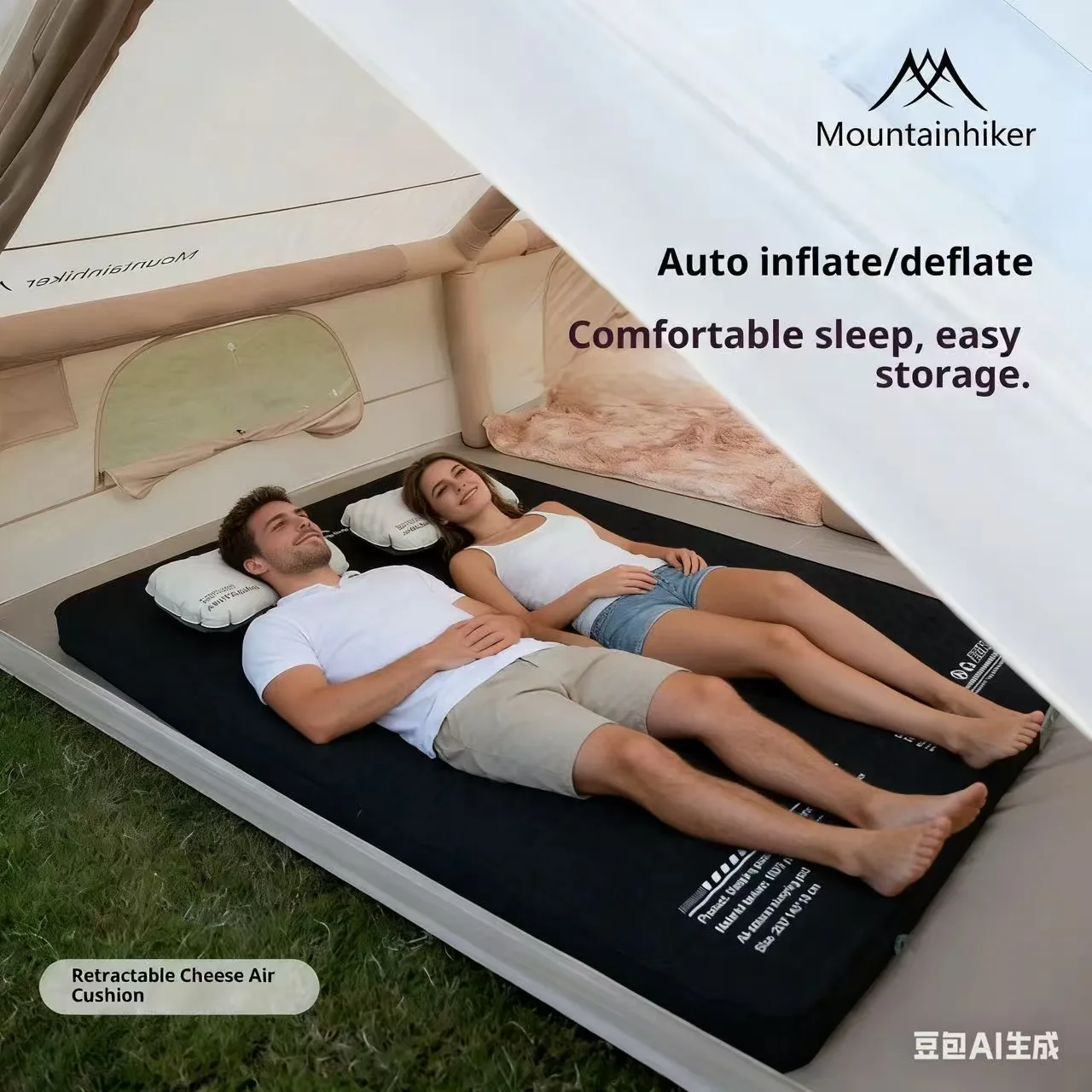 MOUNTAINHIKER Inflatable Mattr - Outdoor Inflatable Camping Tent With Air Pump recension och pris