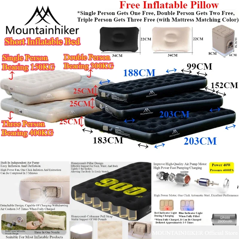 MOUNTAINHIKER Interior Inflata - Outdoor Inflatable Camping Tent With Air Pump recension och pris