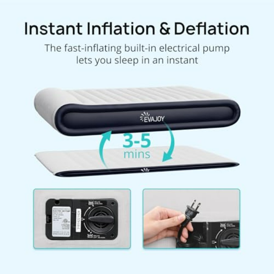 Queen Air Mattress with Built- - Outdoor Inflatable Camping Tent With Air Pump recension och pris