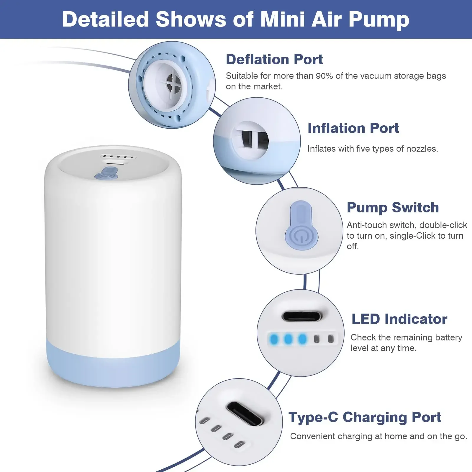 Rechargeable Electric Air Pump - Outdoor Inflatable Camping Tent With Air Pump recension och pris