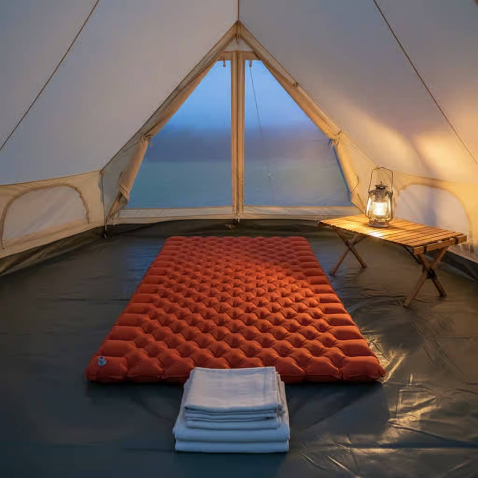 Inflatable Camping Mat Nylon T - Outdoor Camping Quilt recension och pris