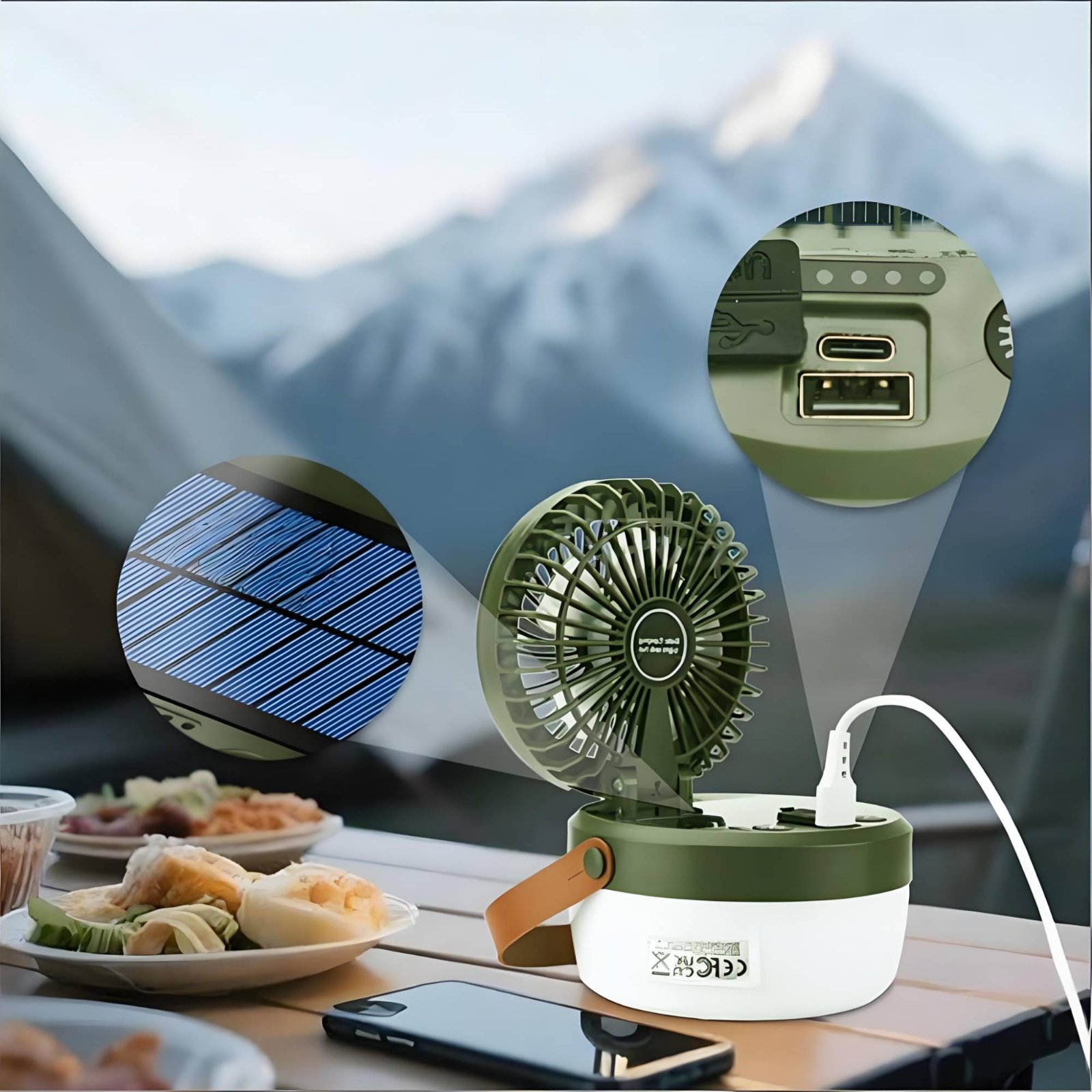 Solar Camping Fan Lantern Fold - Camping Solar Lantern recension och pris