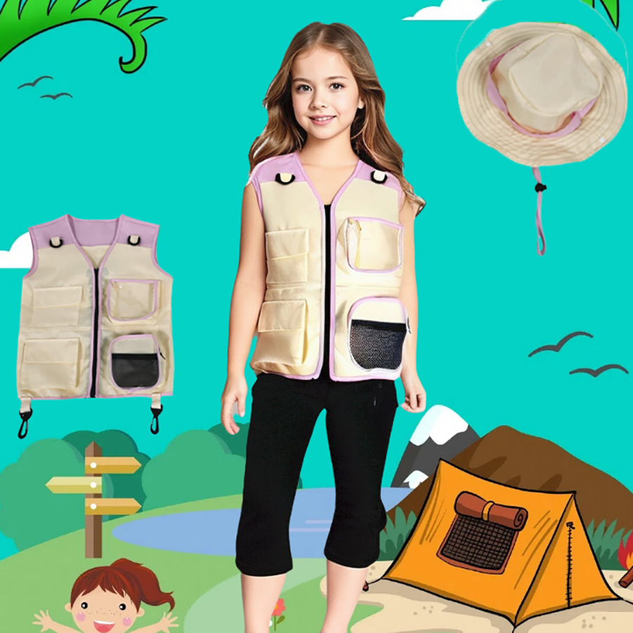 Children Explorer Vest Hat Sui - Outdoor Camping Activities For Kids recension och pris