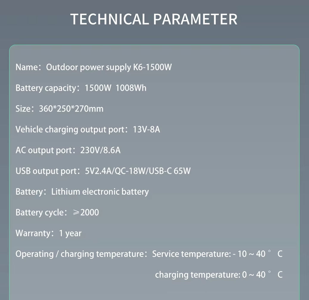 1500W 1008Wh Lithium Ion Car P - Portable Power Station recension och pris