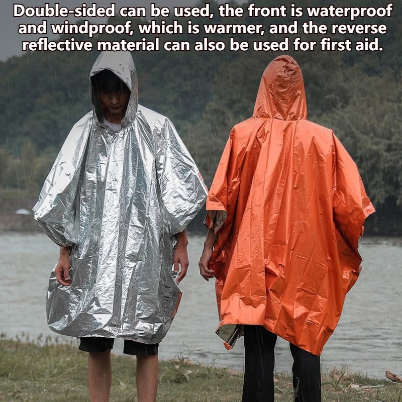 1-10PCS Emergency Rain Poncho  - Emergency Mylar Blanket recension och pris