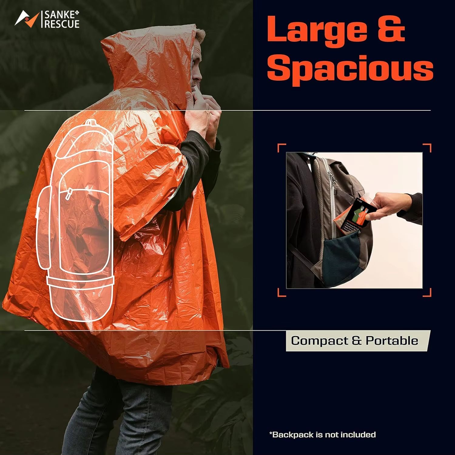 Emergency Rain Poncho Thermal  - Emergency Mylar Blanket recension och pris